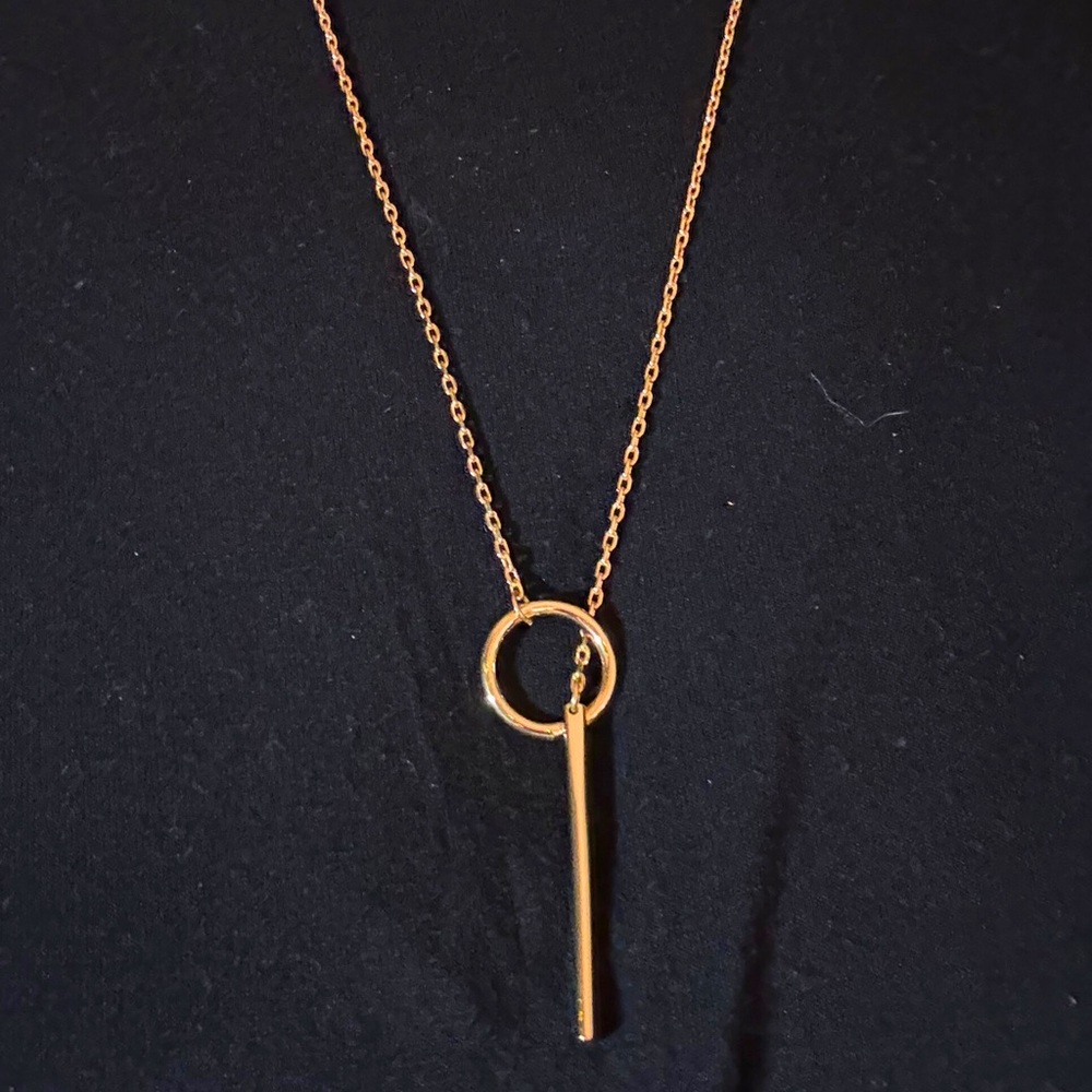 Nashelle Gold Circle & Bar Pendant Necklace – NWOT